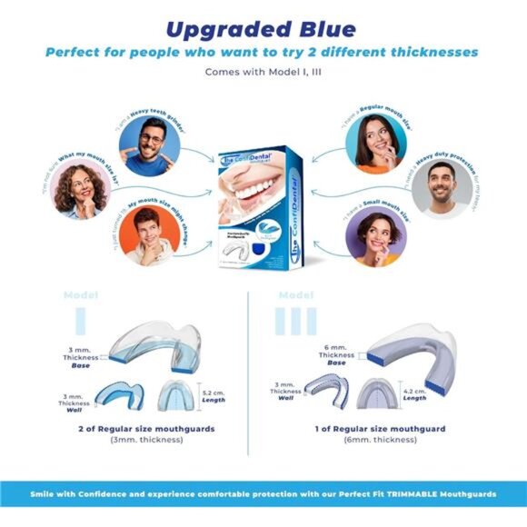 Pack of 3 Moldable Mouth Guard for Teeth Grinding Clenching Bruxism, Sport - Picture 5 of 8